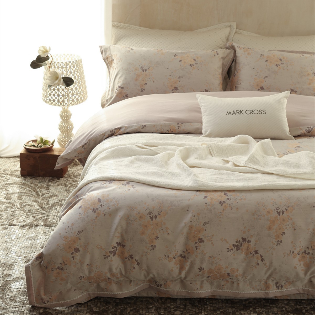 Romantic French Pastoral Lace High-Definition Bedding Avati Long-Staple Cotton Pure Cotton Four-Piece Set Home Textile Garden