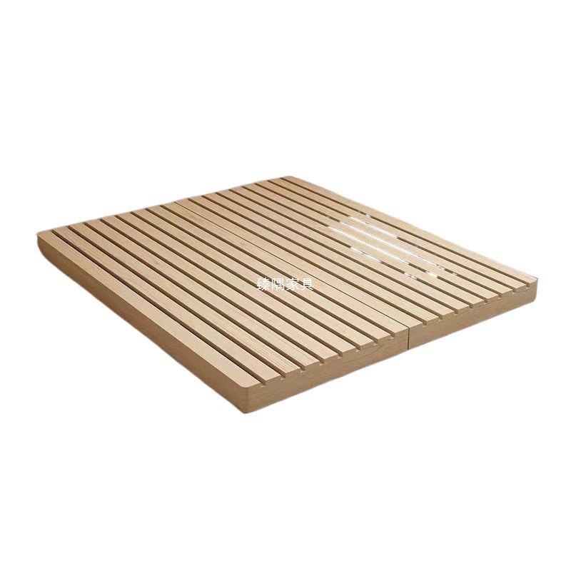 Cama de madera maciza de tatami sin cabecera de cama ventilada a prueba de humedad esqueleto de costilla de alquiler de vivienda estilo japonés cama de terraza de viento