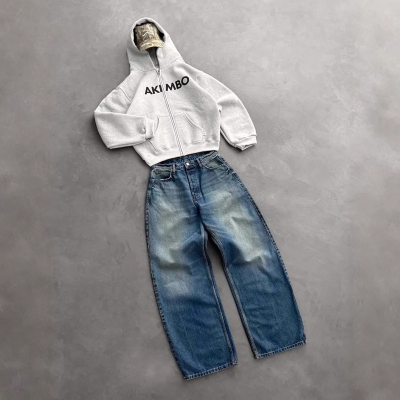 Retro New Cross-Border Style Unisex Leopard Print Patchwork Design Fashionable Loose Personality Dark Style Jeans Hip-Hop Retro New Cross-Border Style Unisex Leopard Print Patchwork Design Fashionable Loose Personality Dark Style Jeans Hip-Hop