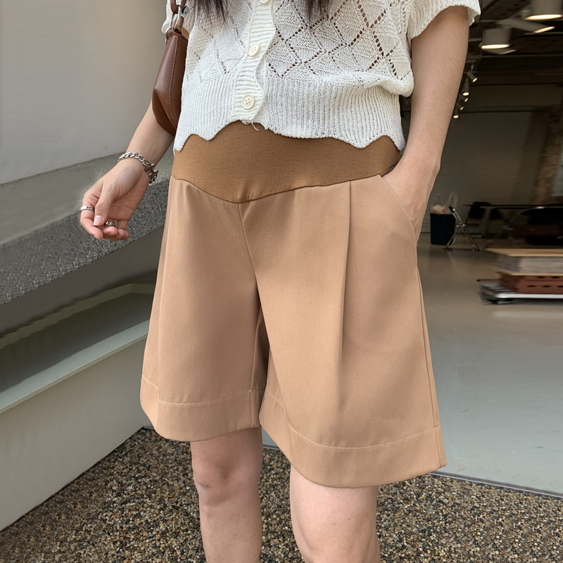 Summer Outfit High Waist Five-point Straight Loose Large Size Casual Mid-length Pants Thin Pregnant Women's Suit Shorts Thin