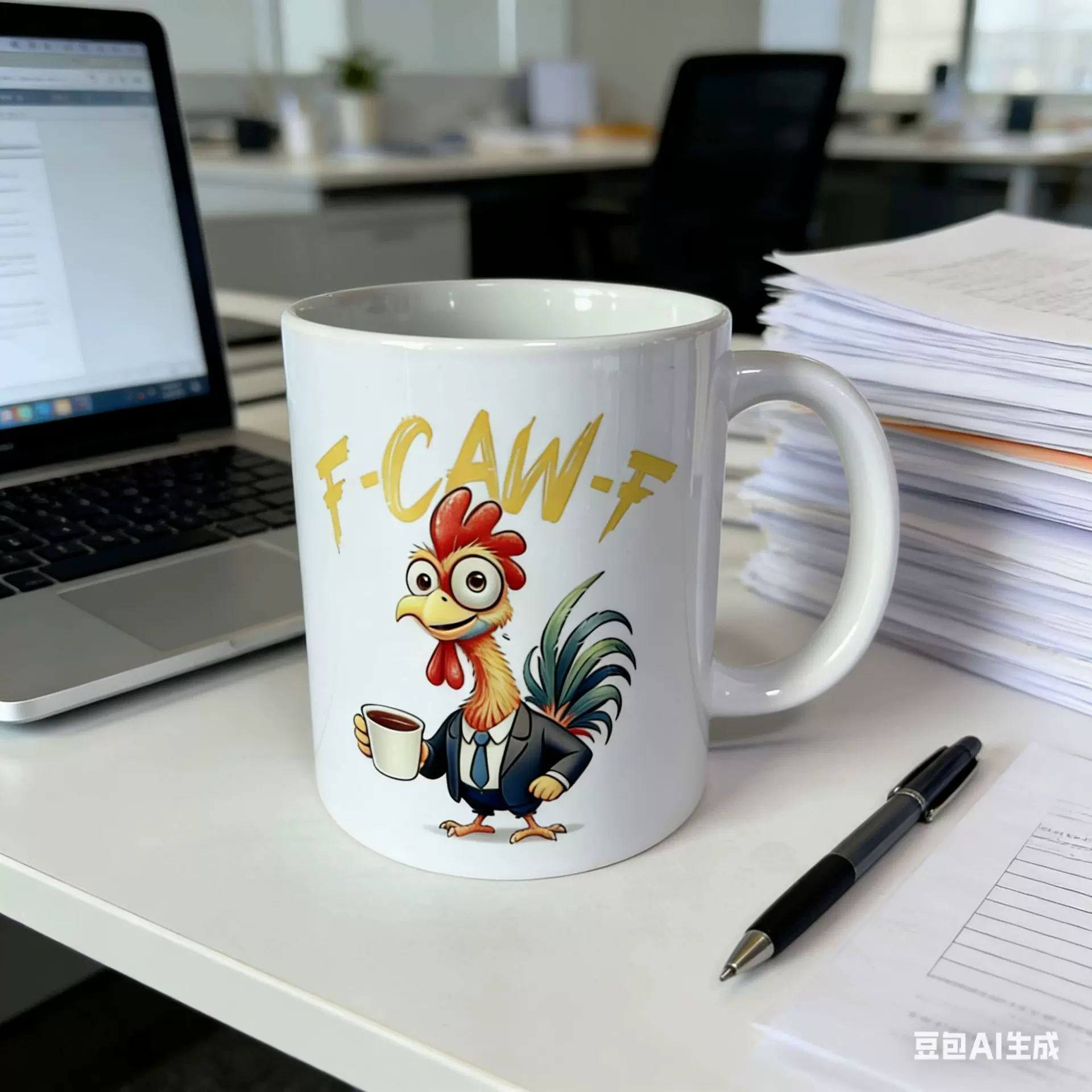 跨境新款Funny Chicken Mug搞笑小鸡马克杯办公家用创意陶瓷杯子