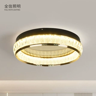 水晶吸顶灯led轻奢水晶灯主卧室吸顶灯后现代简约客厅灯具吸顶灯