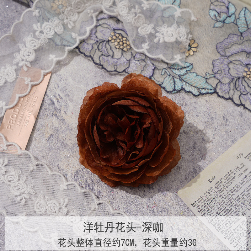 造花牡丹の花頭、DIY手作りヘアアクセサリー、卸売、結婚式のブートニア、小道具、フラワーアレンジメント、装飾、フラワーウォール|undefined