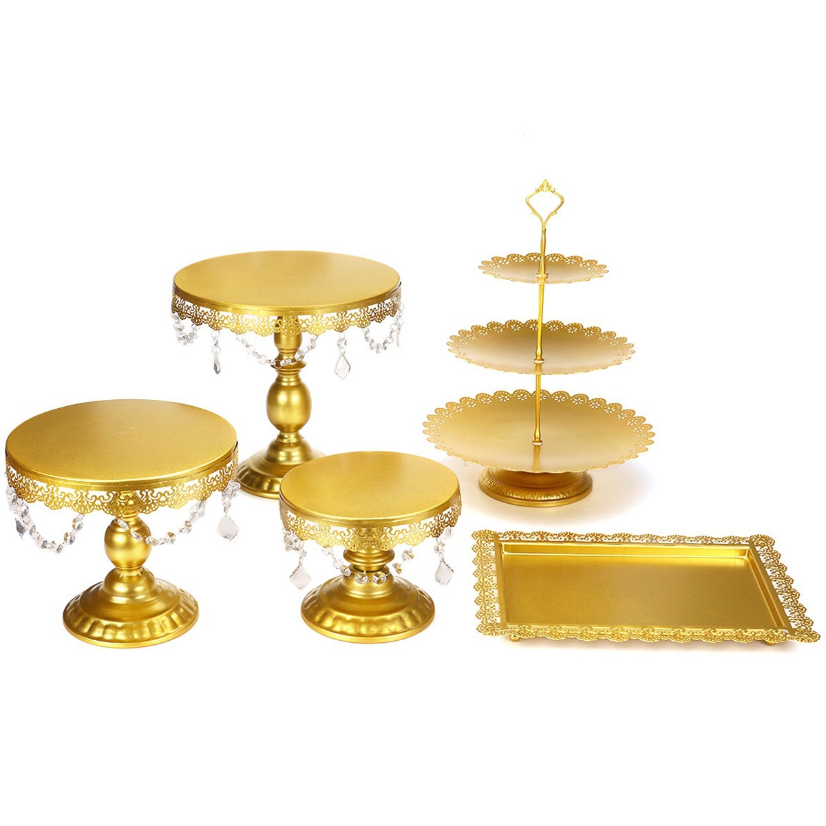 Nuevo estante de pastel de hierro forjado europeo mesa de postres europeas propósitos de boda bandeja de pastel de encaje de hierro forjado estante de exhibición de bocadillos