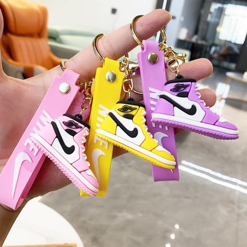 Mini ball shoe model keychain accessories soft plastic blind box claw machine backpack pendant circle chain gift small wholesale