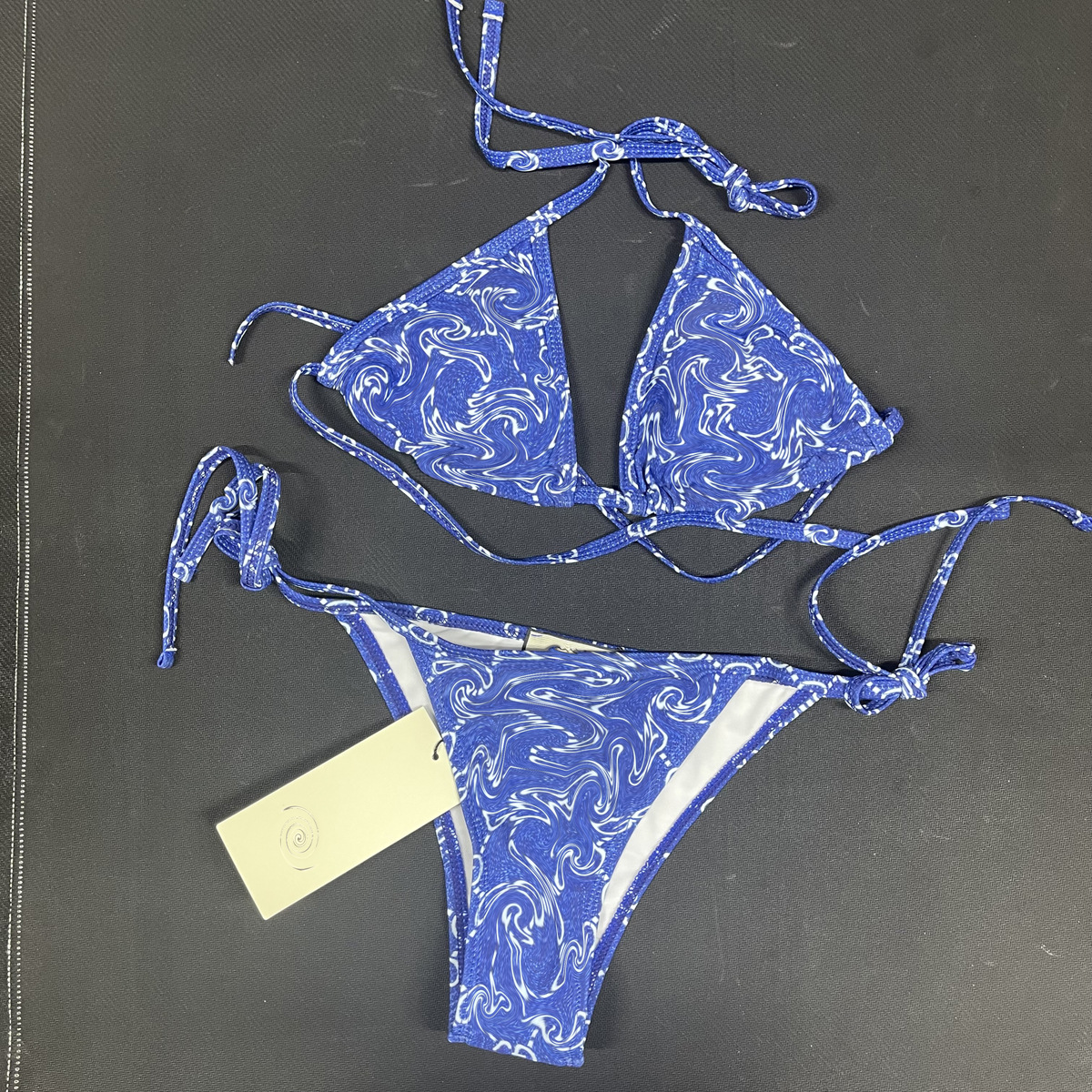 Factory Direct Sales European and American Cross-Border Sexy Halterneck Backless Three-Point Split Two-Piece Bikini Swimsuit