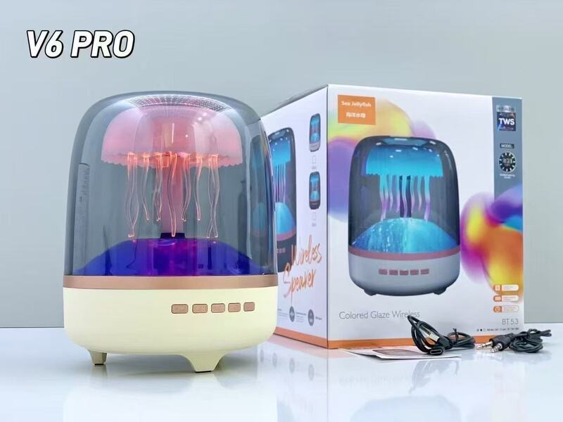 クロスボーダー新ガラス 4 世代クリエイティブクラゲ RGB ランプデスクトップサブウーファーホワイトノイズ Bluetooth スピーカーギフトオーディオ|undefined