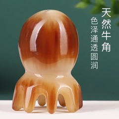 規格品のヤクの角のタコは櫛の神器の八爪の魚の女性をマッサージして頭部の経絡の木の櫛を治療して皮の広い歯を掻きます。