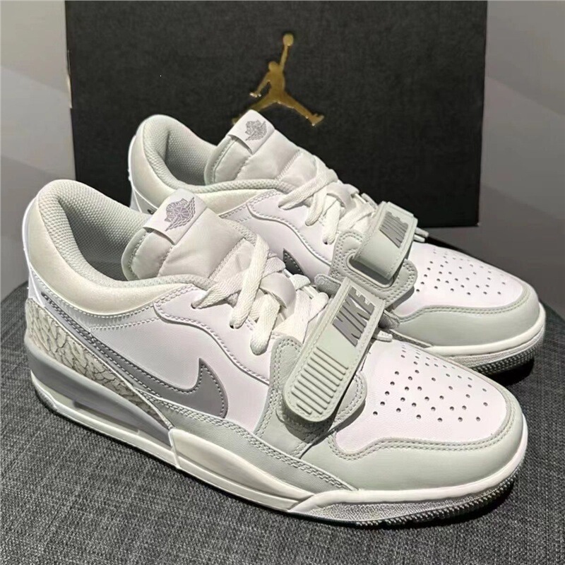 Pure original wholesale AJ312 white-grey-green unisex sneakers, low-top campus sports shoes, casual basketball shoes, top-layer cowhide