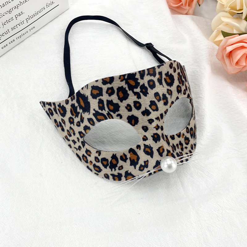 Carnaval máscara de leopardo mitad cara bar femenina máscara de baile de máscaras accesorios en vivo nicho máscara de leopardo avanzada