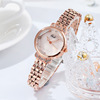 Swiss watch, summer small golden steel belt, pink gold