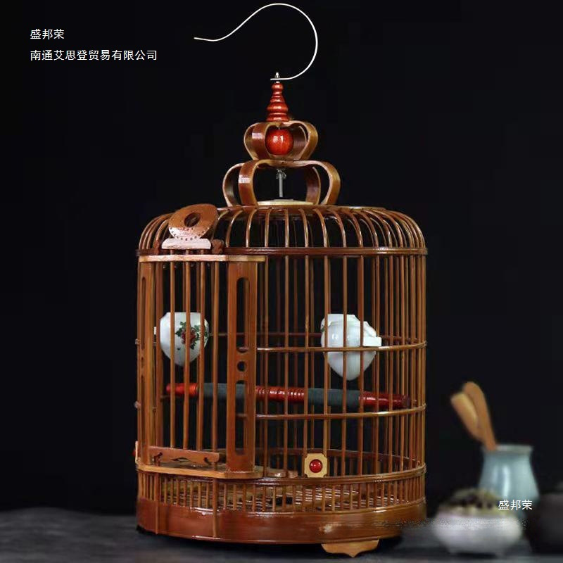 Kaili Cage, Bamboo Cage, Full Set of Accessories, Handmade Myna Starling Bird Cage, Bamboo