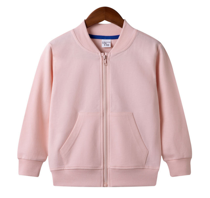 2021秋冬拉鏈外套秋季運動上衣男童女童純色外套加工定制工廠