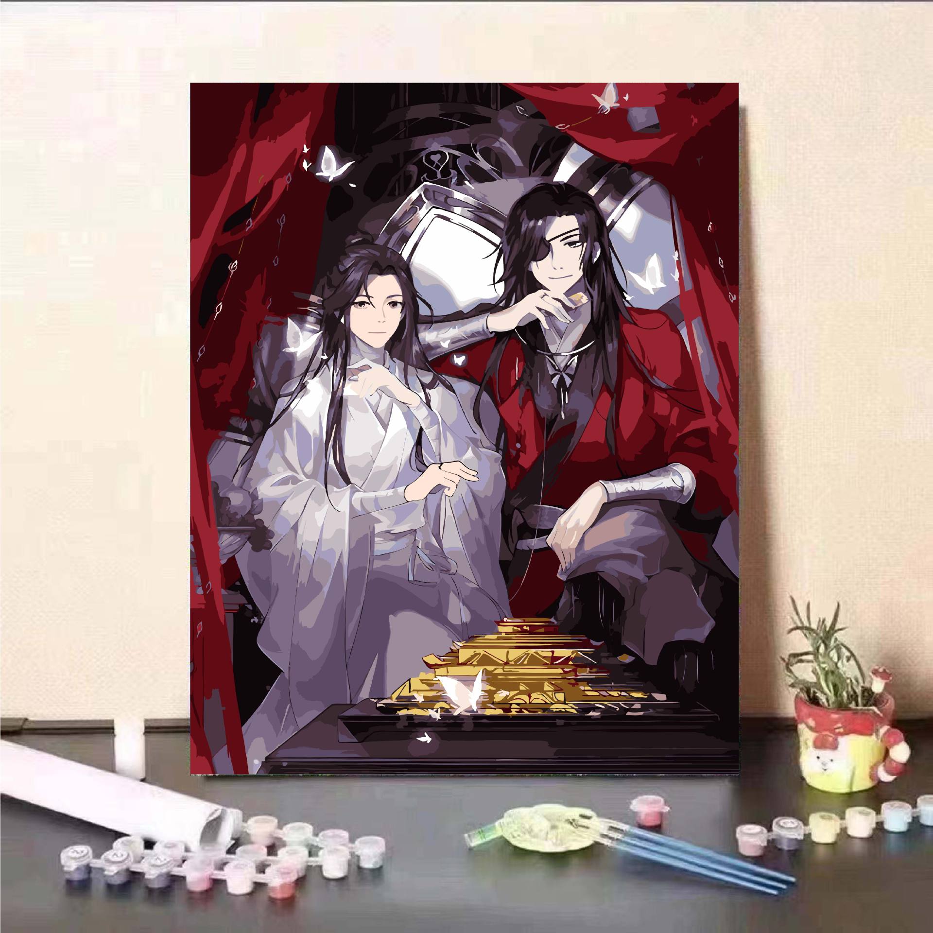 Personaje de yuanes animado bidimensional DIY pintura al óleo digital descomprimida a mano nicho pintura de relleno de color