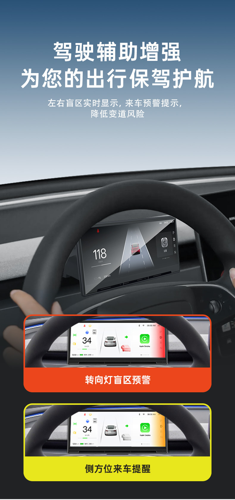 Suitable for Tesla Model 3/Y 8.9inch Car Dashboard Dual-Core Independent Air Vent That Supports Multiple Languages