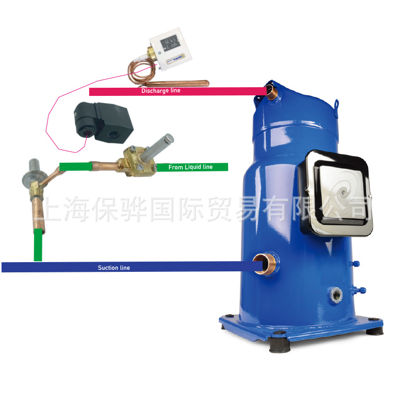 12HP制冷空调压缩机电机喷液冷却方案践行中间压力及排气温度响应