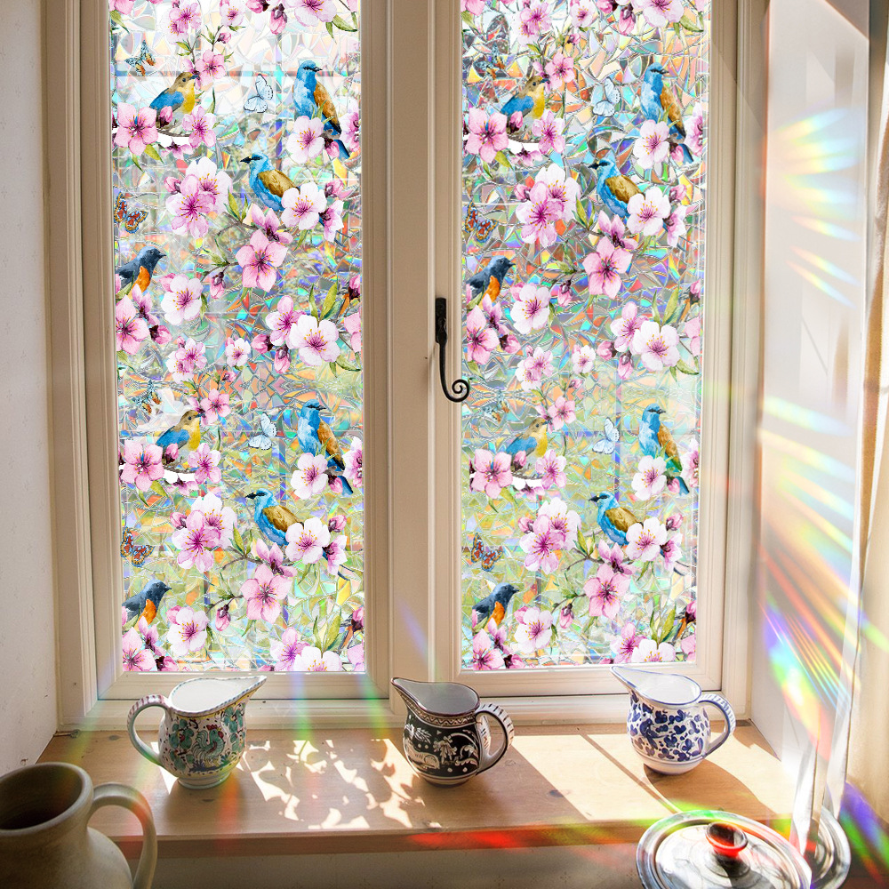 140g Weight Glass paster Home Textiles & Decor Type PVC Material Leaf Pattern Casual, Pastoral Style Casual Pastoral Leaf PVC Glass Paster Wall Art 156