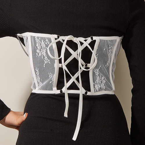 European and American strappy commuting outer vest, lace corset, steel ring, fishbone slim fit, European and American girdle for women