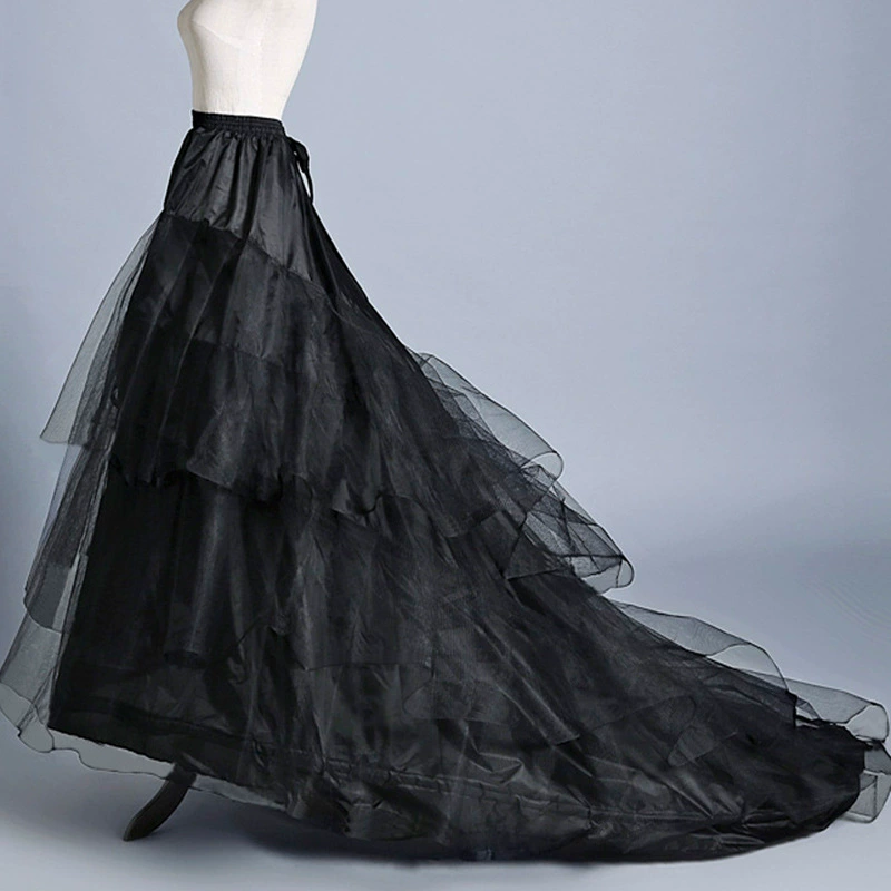 Фабрика прямые поставки юбка поддержка свадебное платье трейлинг юбка мульти-пряжа Двойное стальное кольцо Эластичная талия два круга ткань поверхность рыбий хвост Нижняя юбка