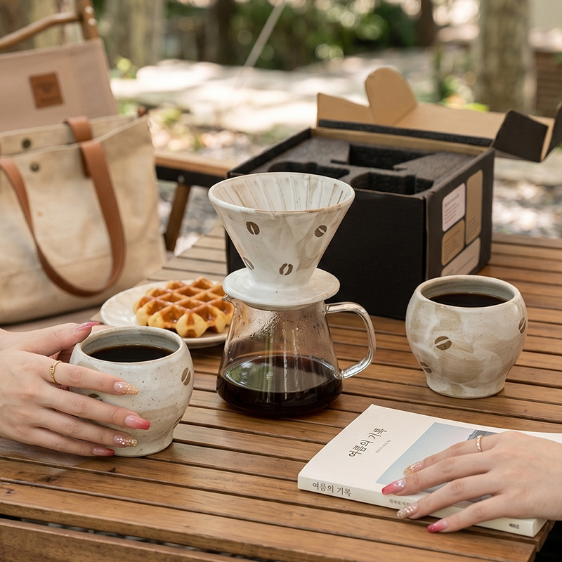 Retro coffee ceramic funnel for home use for office