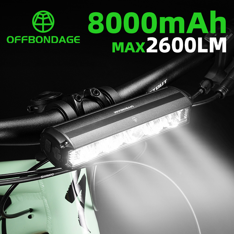 OFFBONDAGE bicycle headlight USB rechargeable strong light waterproof flashlight riding super bright lasting life