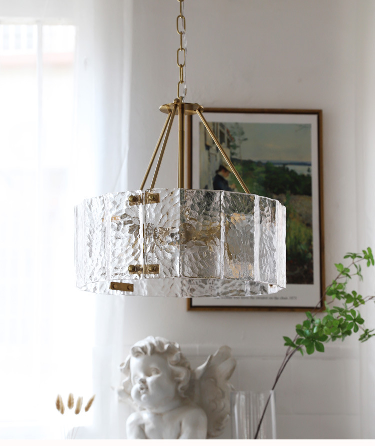Sala de estar de vidrio italiano, comedor ligero, iluminación moderna simple, dormitorio, lámpara de vidrio italiano, candelabro, posmoderno americano