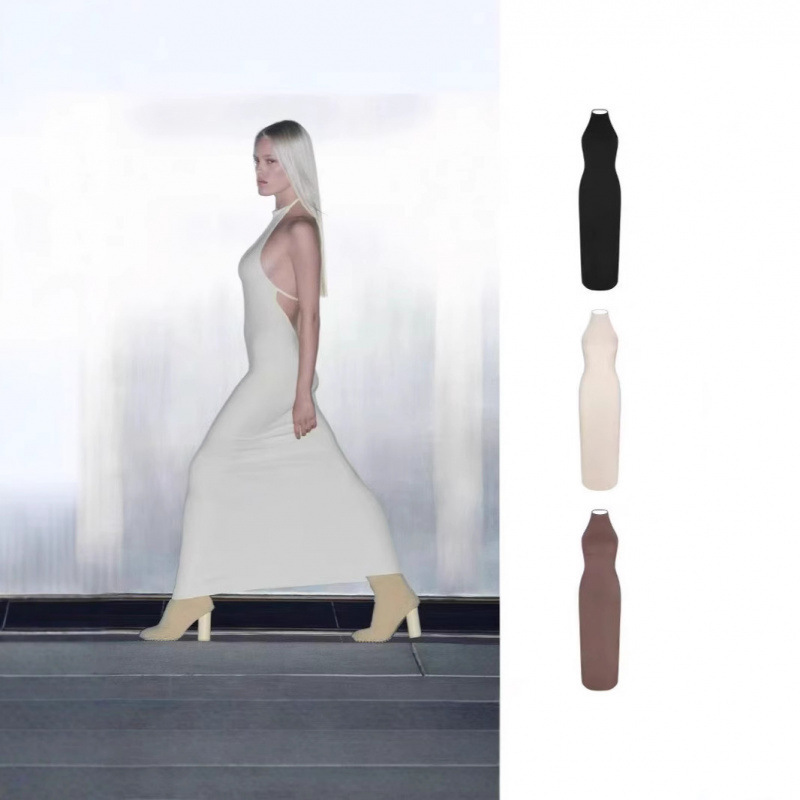 SKIMS Kardashian Same Style CLOUD HALTER LONG DRESS Sexy Neck Sleeveless Backless dress