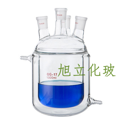 单口三口四口双层夹套玻璃烧瓶反应釜反应器反应瓶250/500/1000ml
