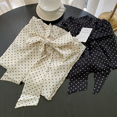 韓国のchi春のフレンチスタイルのvネックのリボンが色にぶつかります。