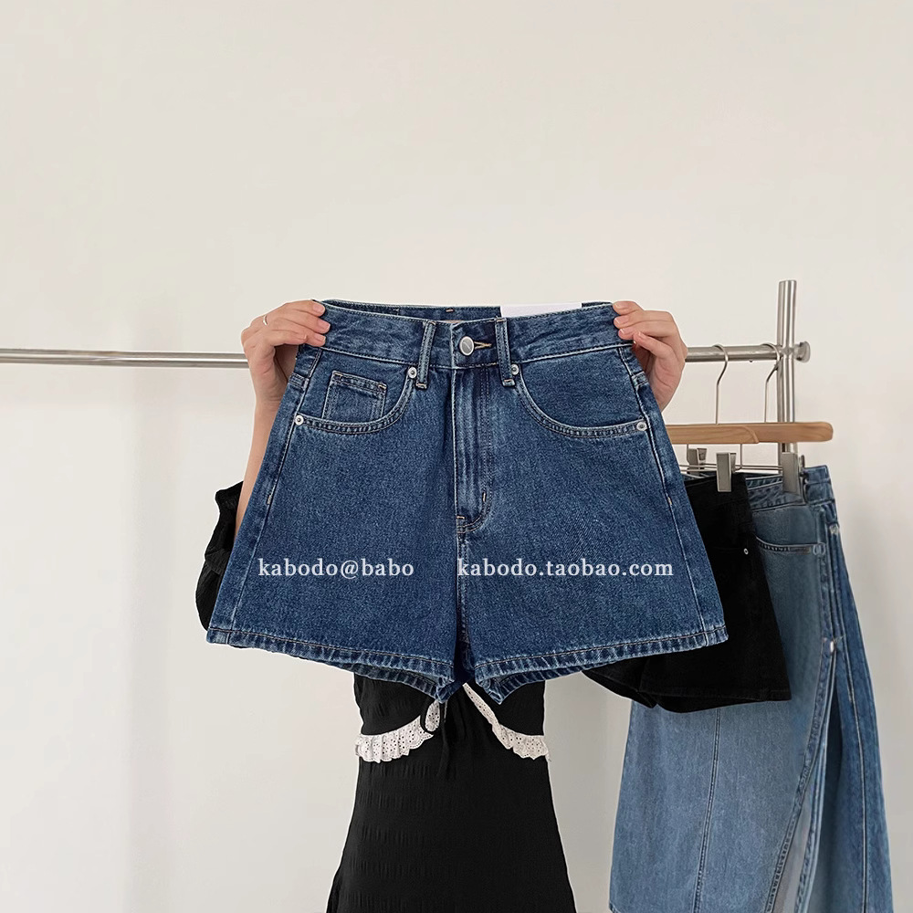 Cabo Kabodo0859 Denim Shorts Women's 2025 Summer New Cabo Hot Pants High Waist Thin A- line Wide Leg Pants
