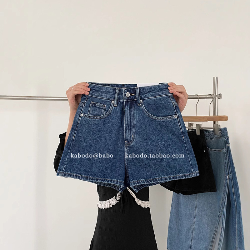 Cabo Kabodo0859 Denim Shorts Women's 2025 Summer New Cabo Hot Pants High Waist Thin A- line Wide Leg Pants