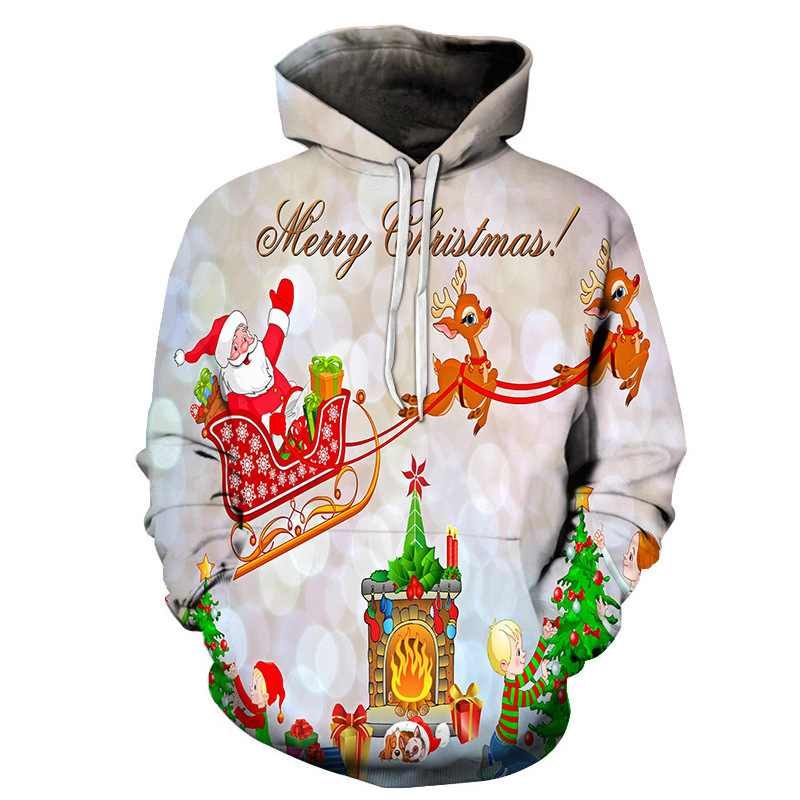

Santa Claus Hoodie Fashion Hoodie Casual Couple Sweater