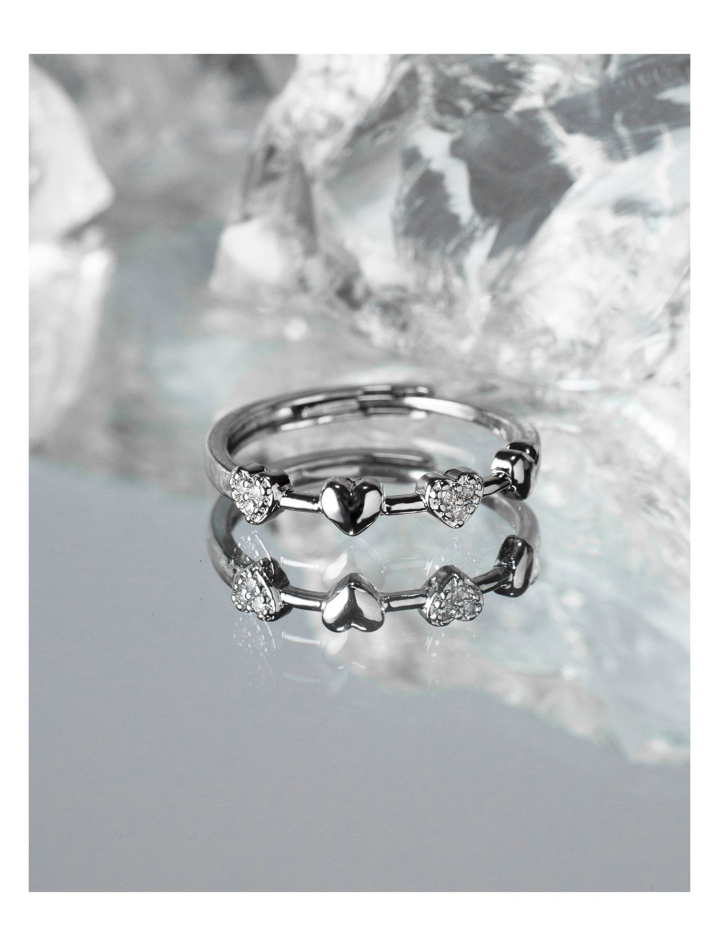 Simple Style Heart Shape Copper Plating Open Ring