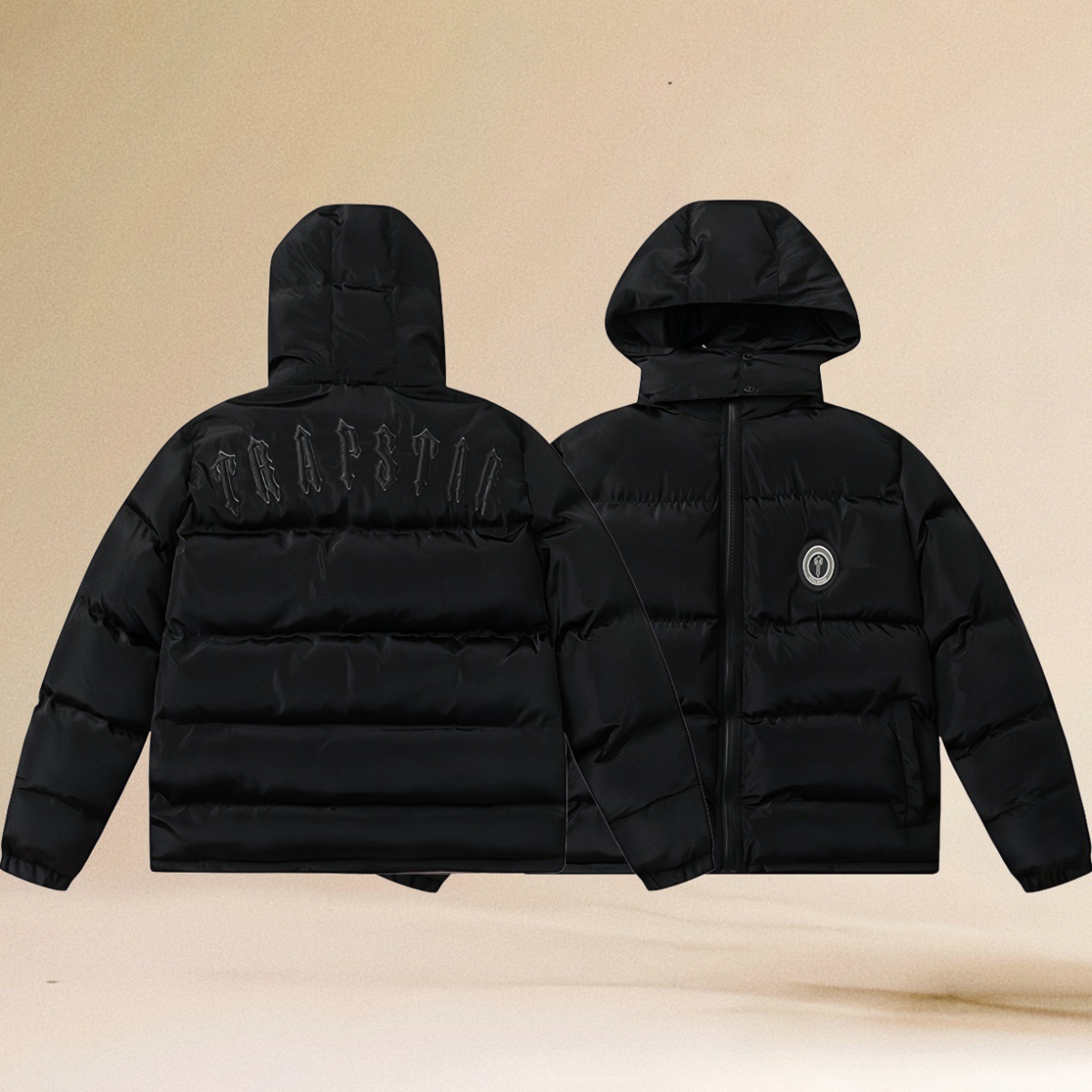 Versión correcta de la chaqueta de algodón de la calle americana TRAPSTAR con bordado de letras detrás de la chaqueta cálida de invierno de hip-hop de la costa oeste