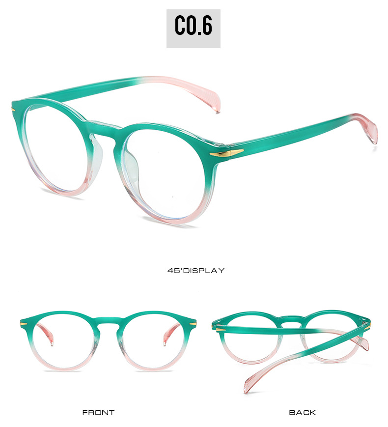 Basic Simple Style Color Block Pc Round Frame Full Frame Optical Glasses display picture 12