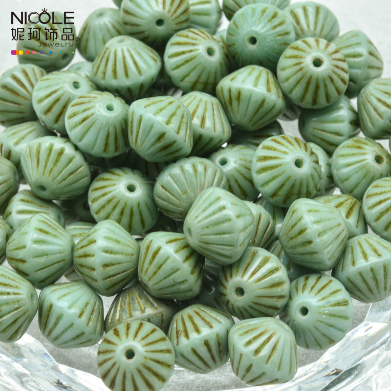 Importado Checo Baos Osha esmaltado linterna cuentas de mano 9mm accesorios de material DIY pulsera alrededor de 100 piezas