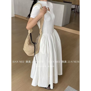 2025 niche design spring explosion Korean French temperament hollow design feeling slim dress
