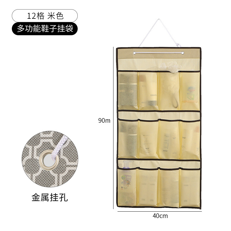 Bolsa colgante de almacenamiento detrás de la puerta, zapatos de pared de dormitorio, bolsa de almacenamiento de subembalaje de artículos diversos, bolsa colgante de almacenamiento de acabado multifuncional