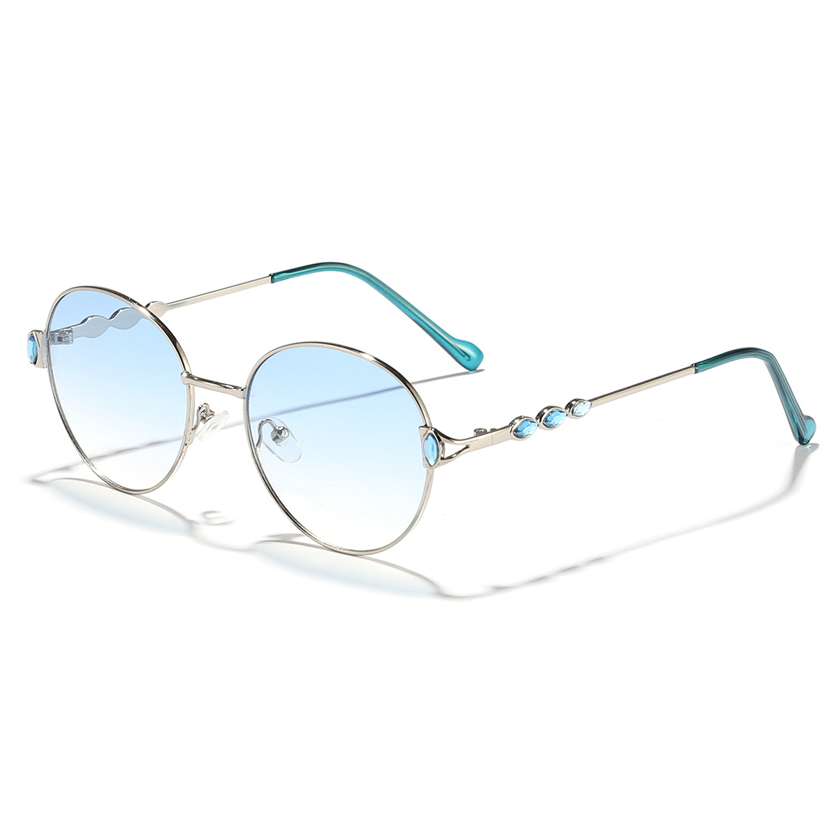 2024 nuevas gafas de sol de diamantes con montura redonda retro transfronteriza Y2K chicas calientes con el mismo estilo Gafas de sol de calle de alta gama