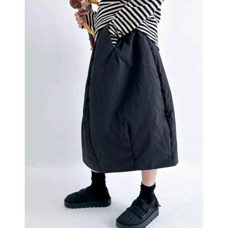 In-Stock 2023 Winter Thickened Versatile Stylish Plus-Size Fashion Thick Skirt Warm Quilted Half Skirt