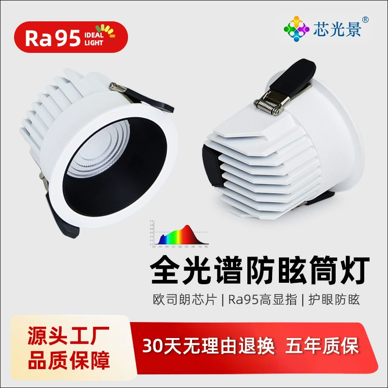 Светодиодный потолочный светильник со встроенной глубокой чашкой, антибликовый, полный спектр, гостиная, спальня, проход, умный трехцветный светильник, потолочный светильник с узкими краями