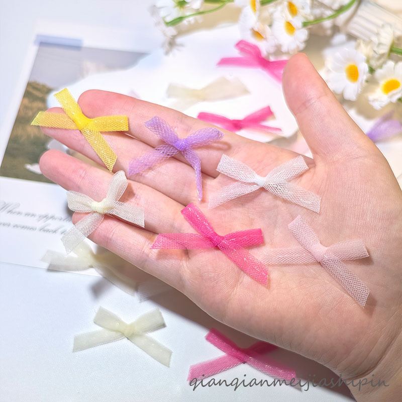 Colorful Cute Mesh Bow Nail Art Decorations DIY Decoration Packaging Ins-Style High-Value Hairpin Accessories and Materials Colorful Cute Mesh Bow Nail Art Decorations DIY Decoration Packaging Ins-Style High-Value Hairpin Accessories and Materials
