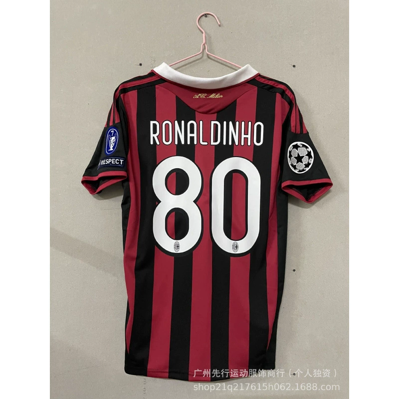 Ретро форма 07/08 Manchester United с длинным рукавом №7 Роналдо, домашняя и выездная версия 06/07 AC №22 Кака