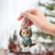 Cross-border Hat Blue Sweatshirt Kitten Cartoon Keychain Backpack Pendant Cute Tag Acrylic Waterproof Decoration