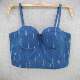 19 Simple Hole Fashion Trend Denim Camisole Vest Size Wrapped Chest Steel Ring Women's Top Hollow Vest