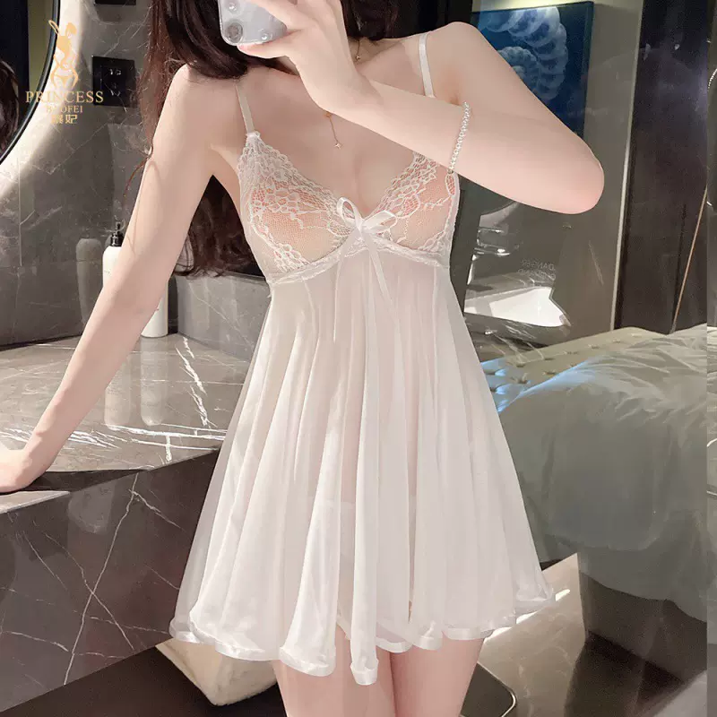 【蒂妃】大码性感睡衣女薄款情趣蕾丝吊带睡裙调情睡衣诱惑内衣女