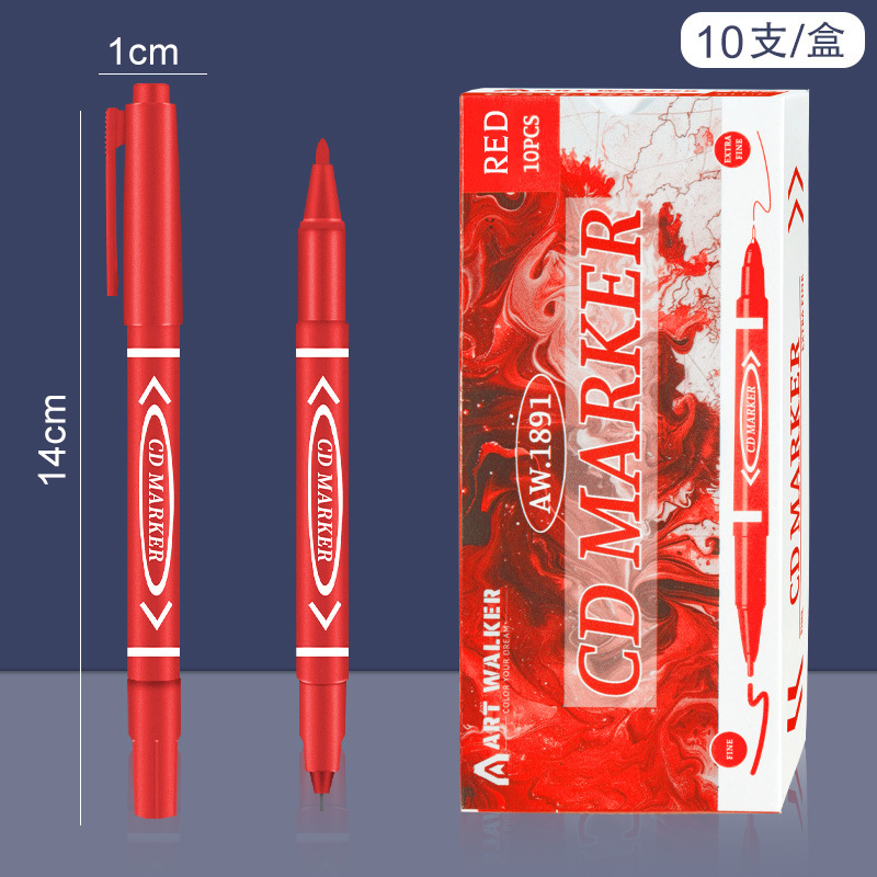 Ventas transfronterizas calientes pequeñas dos cabezas de gancho a prueba de agua rápido secado logística marcador de aceite marcador negro