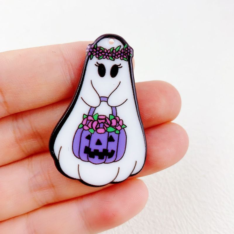 クロスボーダーの人気アクリル両面プリントカラーゴーストハロウィンシリーズはDIYアクセサリーのペンダントを飾ります。|undefined