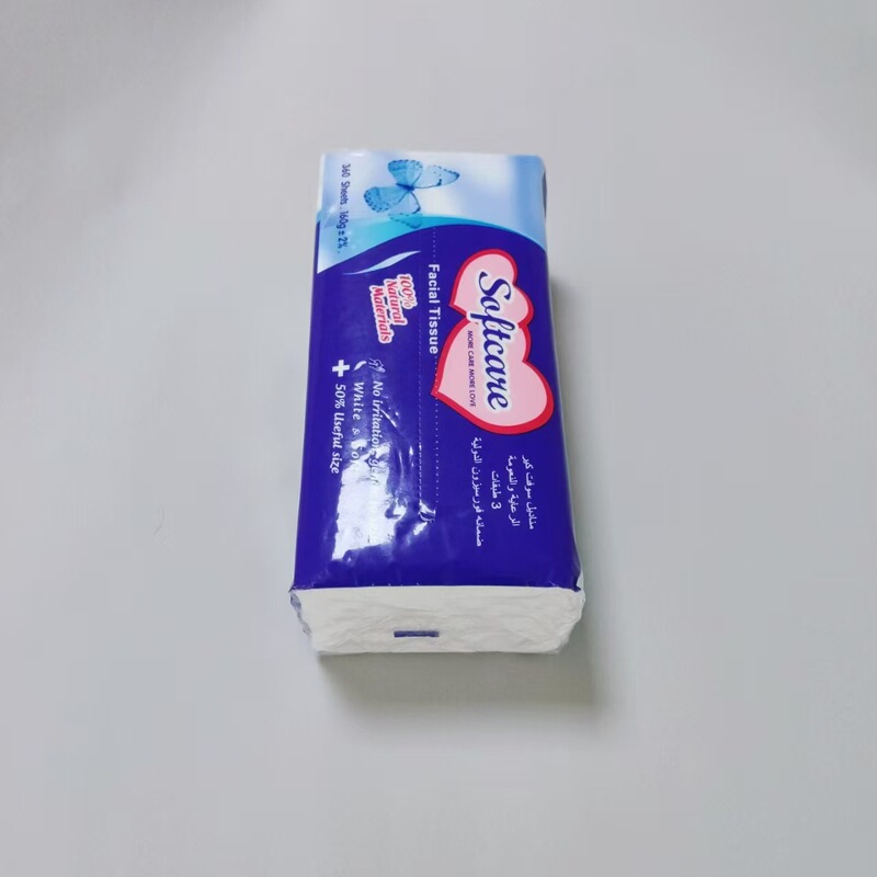 Natural Wood Pulp Water-Resistant Household Extractable Facial Tissue, Skin-Friendly Soft Tissue for Mother and Baby