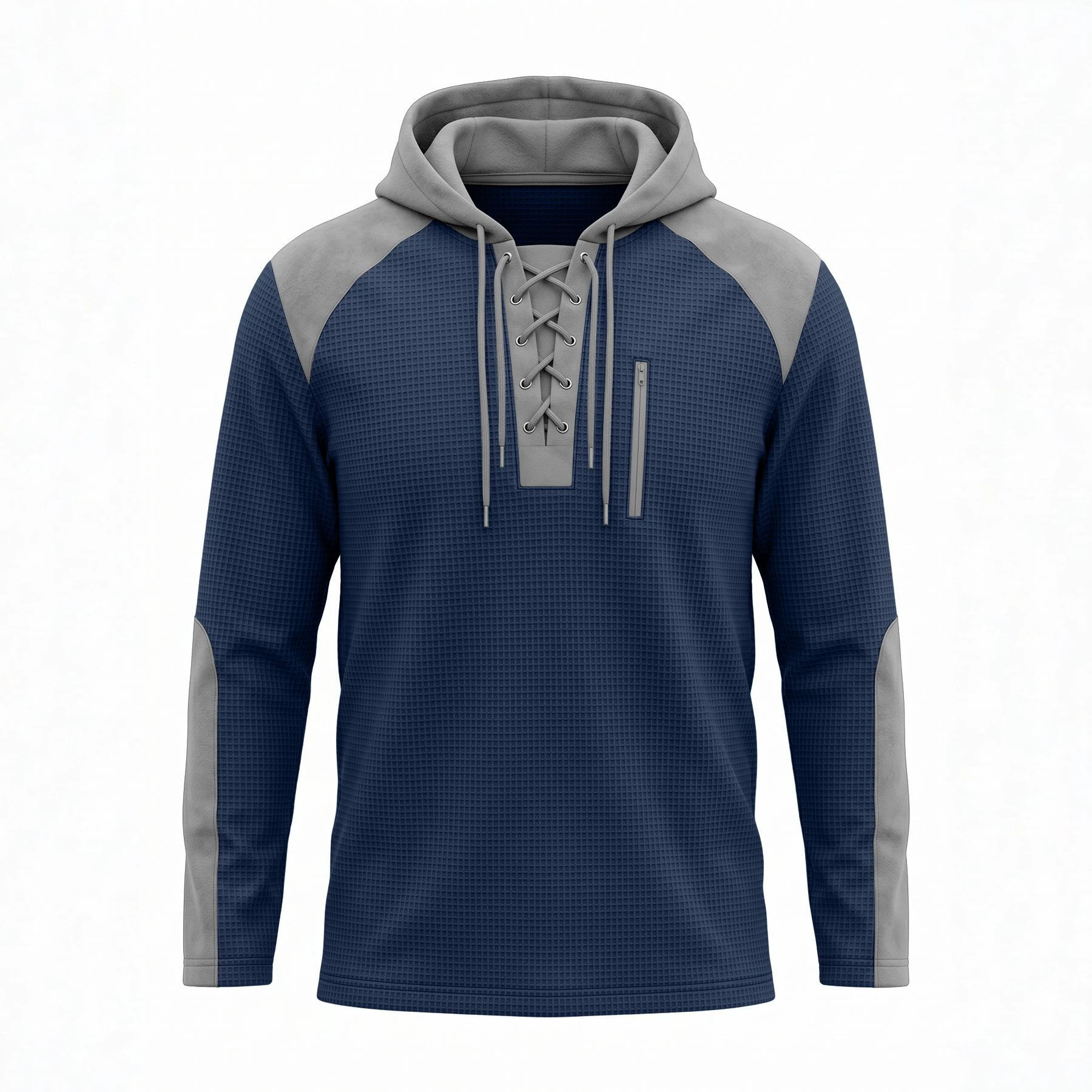 Nuevo cross-border Europa, América y Asia nuevo hombre correa chaqueta encapuchada chaqueta de color waffle chaqueta deportiva casual